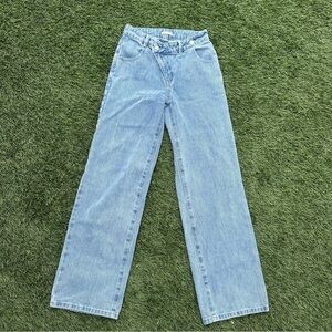 Mistress Rocks Blue Cross Front Baggy Jeans